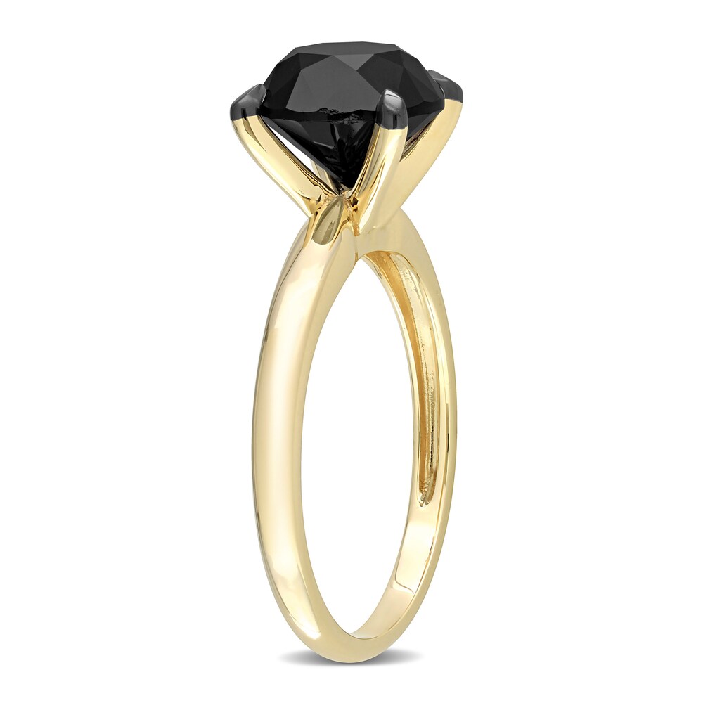 Black Diamond Solitaire Engagement Ring 3 ct tw Round-cut 14K Yellow Gold MNbiVS3U Black Diamond Solitaire Engagement Ring 3 ct tw Round-cut 14K Yellow Gold MNbiVS3U