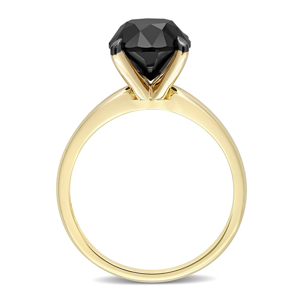Black Diamond Solitaire Engagement Ring 3 ct tw Round-cut 14K Yellow Gold MNbiVS3U Black Diamond Solitaire Engagement Ring 3 ct tw Round-cut 14K Yellow Gold MNbiVS3U