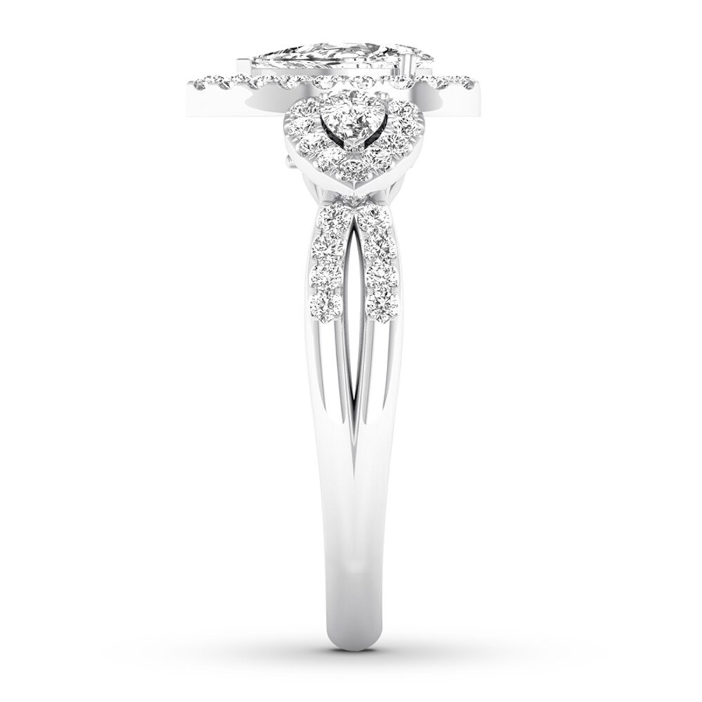 Diamond Engagement Ring 7/8 ct tw Pear-shaped/Round 14K White Gold MaiPFNFY Diamond Engagement Ring 7/8 ct tw Pear-shaped/Round 14K White Gold MaiPFNFY