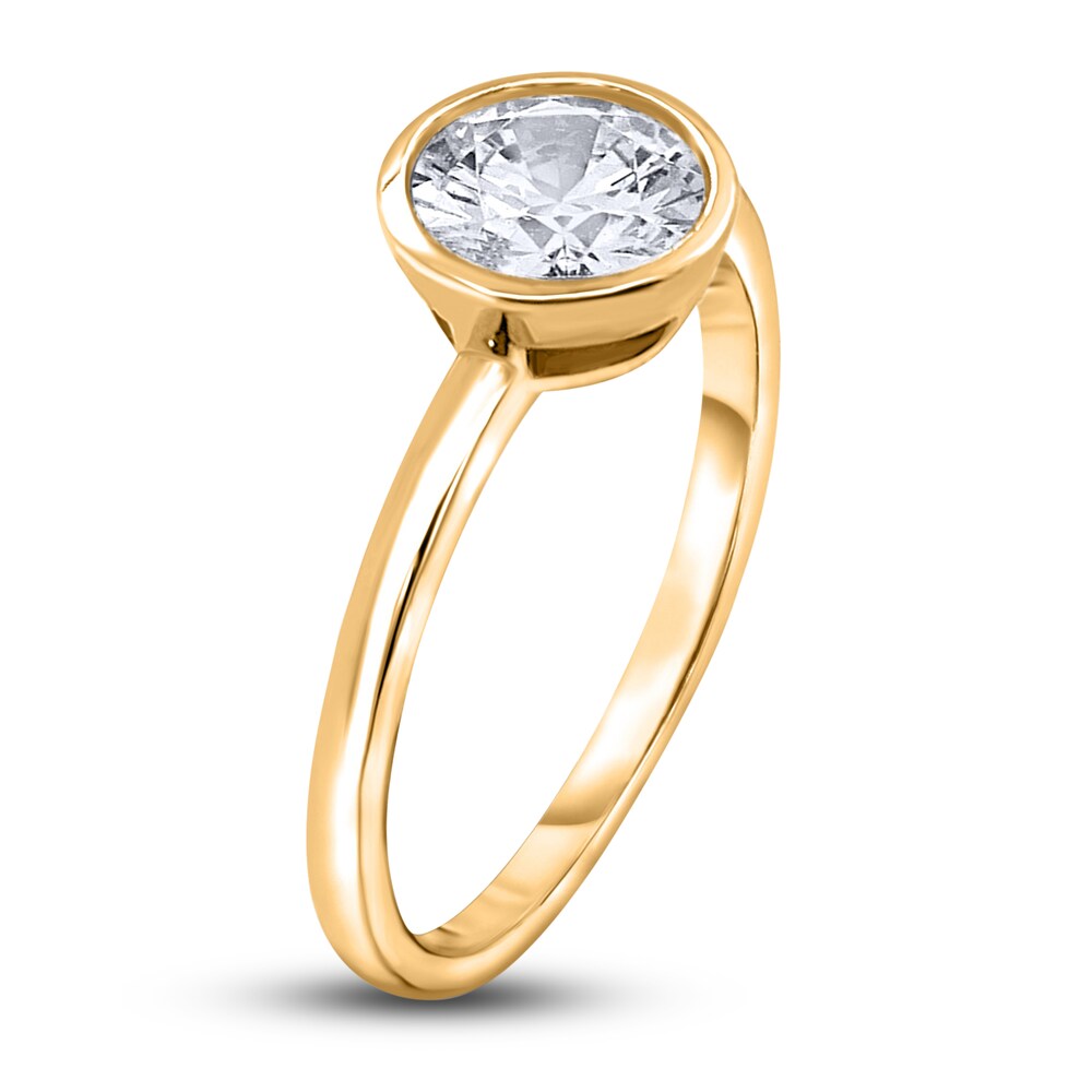 Diamond Solitaire Engagement Ring 3/4 ct tw Bezel-Set Round 14K Yellow Gold (I2/I) MuM797fd Diamond Solitaire Engagement Ring 3/4 ct tw Bezel-Set Round 14K Yellow Gold (I2/I) MuM797fd