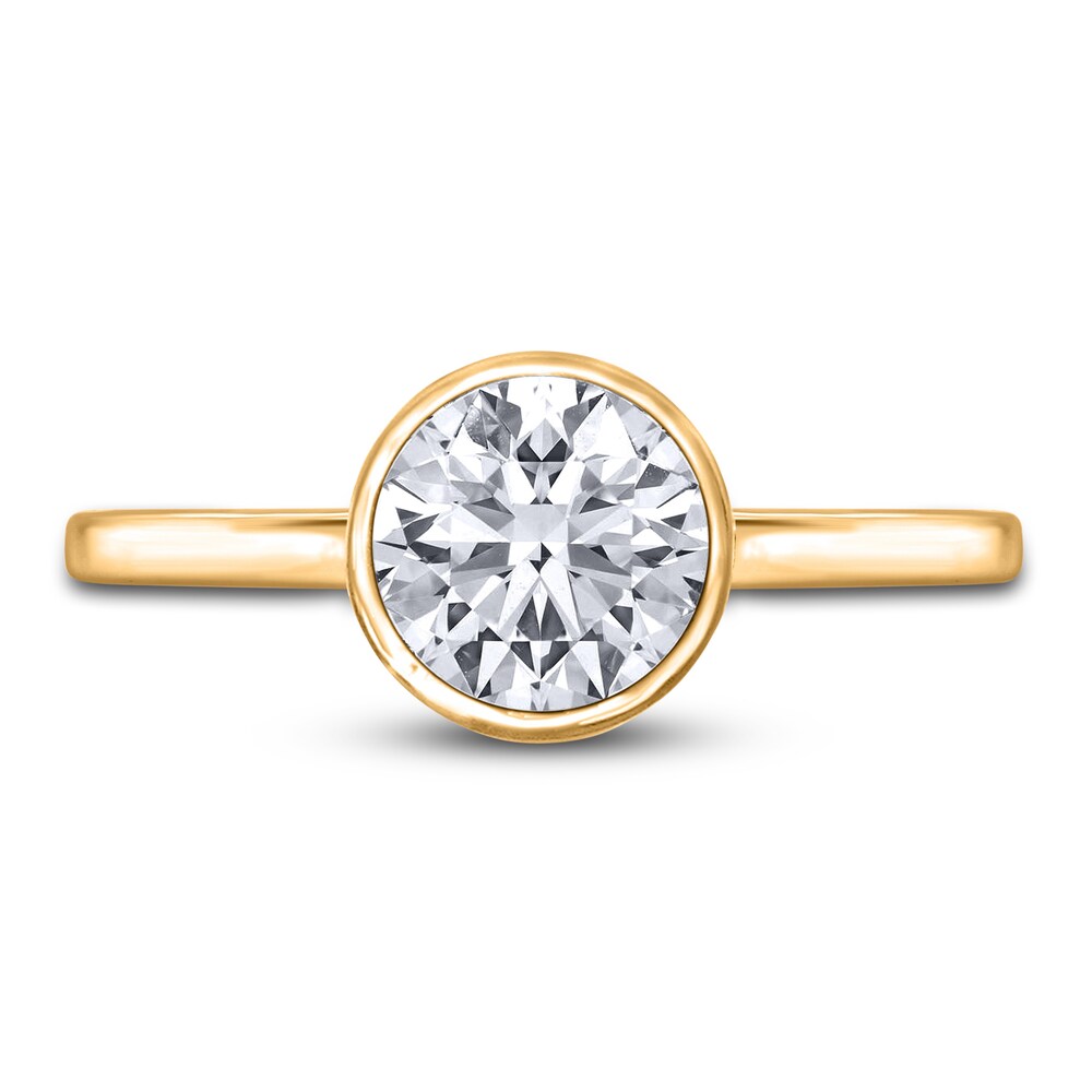 Diamond Solitaire Engagement Ring 3/4 ct tw Bezel-Set Round 14K Yellow Gold (I2/I) MuM797fd Diamond Solitaire Engagement Ring 3/4 ct tw Bezel-Set Round 14K Yellow Gold (I2/I) MuM797fd