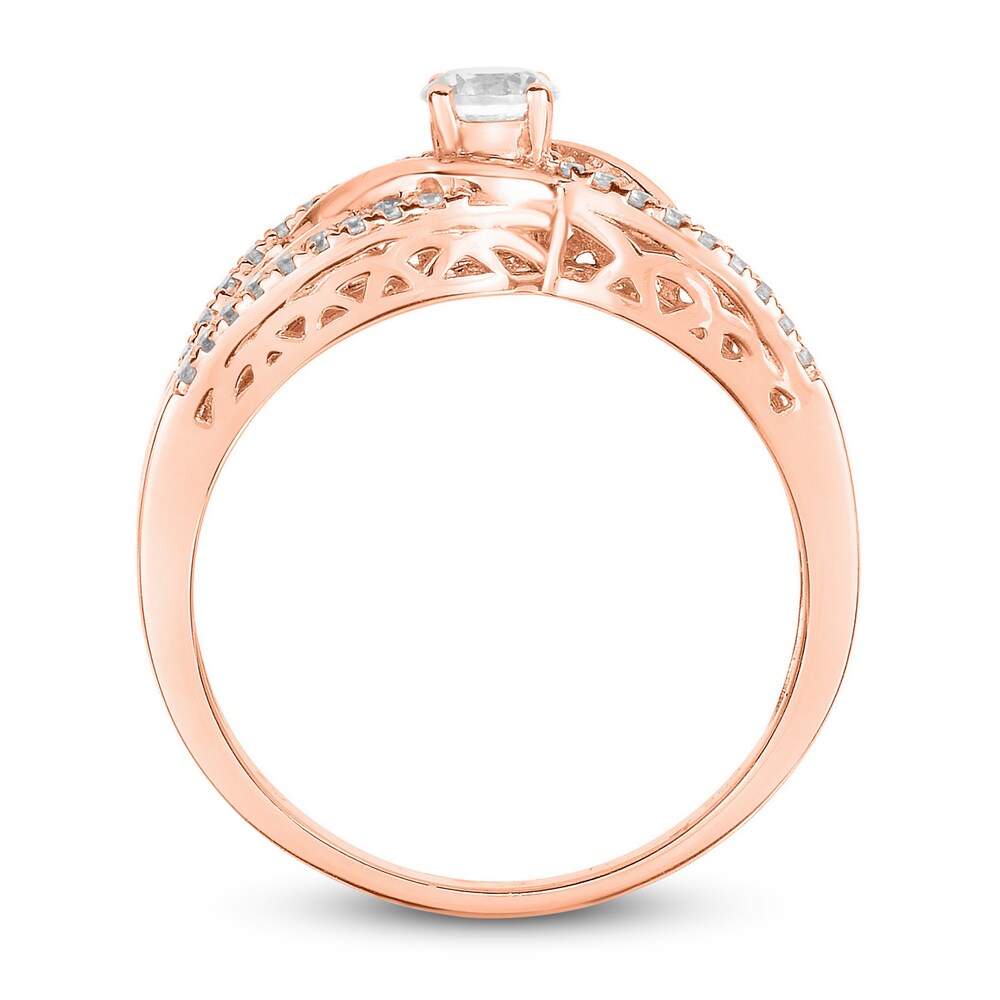 Diamond Engagement Ring 3/8 ct tw Round 14K Rose Gold N1r5MOiS Diamond Engagement Ring 3/8 ct tw Round 14K Rose Gold N1r5MOiS