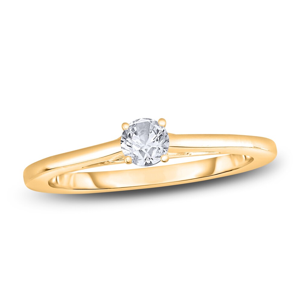 Diamond Solitaire Engagement Ring 1/4 ct tw Round 14K Yellow Gold (I2/I) N3pSIG97 Diamond Solitaire Engagement Ring 1/4 ct tw Round 14K Yellow Gold (I2/I) N3pSIG97