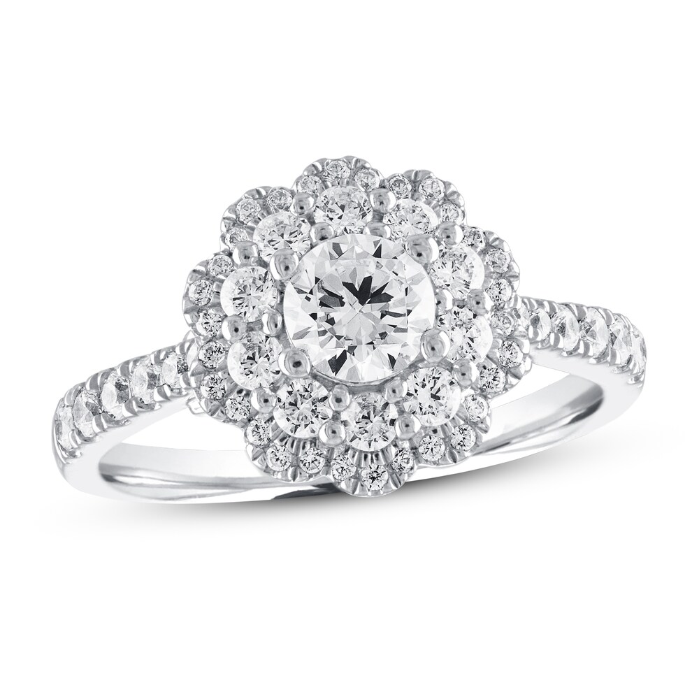 Diamond Engagement Ring 1 1/8 ct tw Round 14K White Gold NARyJiBN Diamond Engagement Ring 1 1/8 ct tw Round 14K White Gold NARyJiBN