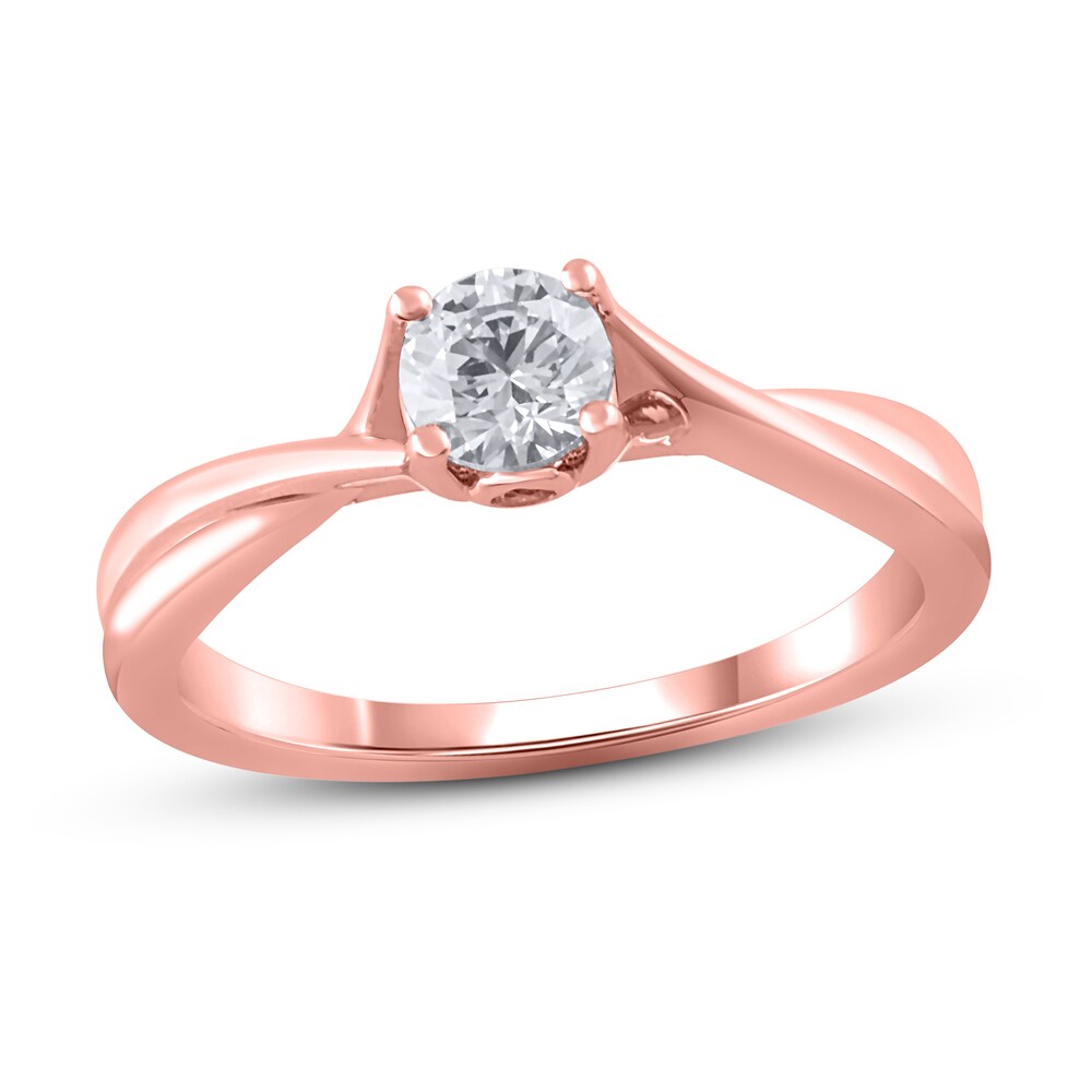 Diamond Engagement Ring 1/2 ct tw Round 14K Rose Gold (I2/I) NFY9a53c Diamond Engagement Ring 1/2 ct tw Round 14K Rose Gold (I2/I) NFY9a53c