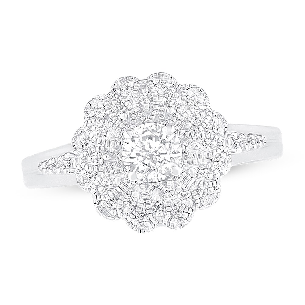 Diamond Engagement Ring 1/2 ct tw Round 14K White Gold NSkYsFHP Diamond Engagement Ring 1/2 ct tw Round 14K White Gold NSkYsFHP