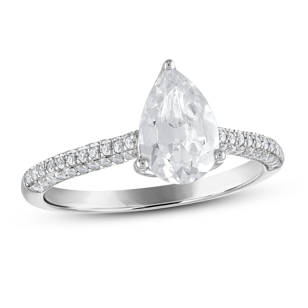 Diamond Engagement Ring 1-1/4 ct tw Pear-shaped/Round 14K White Gold NVAWGEpR Diamond Engagement Ring 1-1/4 ct tw Pear-shaped/Round 14K White Gold NVAWGEpR