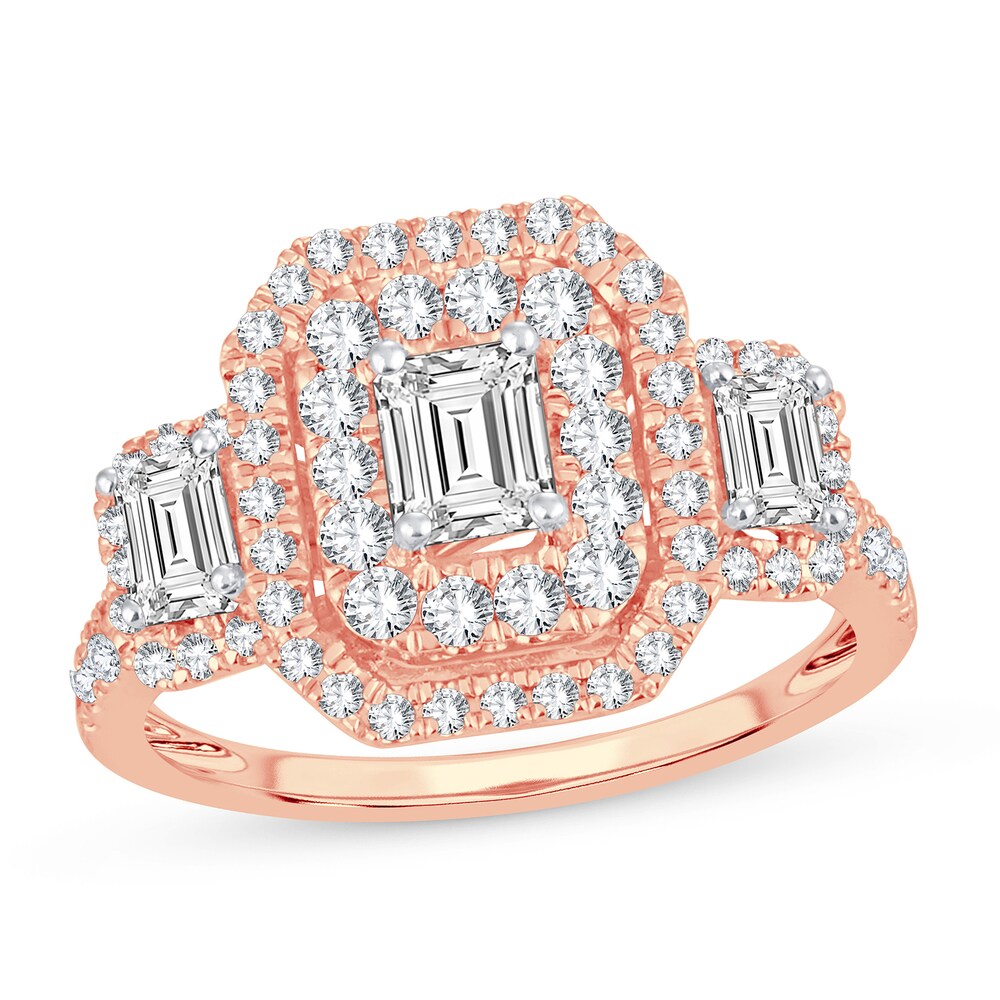 Diamond Ring 1-1/2 ct tw Emerald-cut 14K Rose Gold NZ0Av0qM Diamond Ring 1-1/2 ct tw Emerald-cut 14K Rose Gold NZ0Av0qM