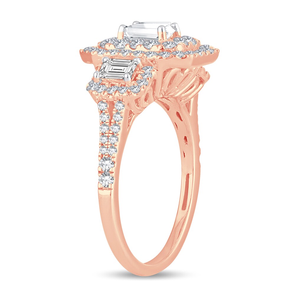 Diamond Ring 1-1/2 ct tw Emerald-cut 14K Rose Gold NZ0Av0qM Diamond Ring 1-1/2 ct tw Emerald-cut 14K Rose Gold NZ0Av0qM
