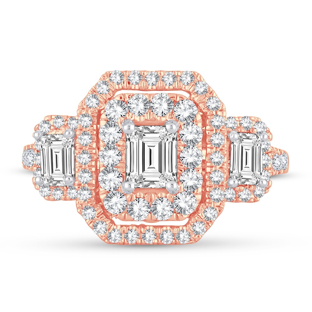 Diamond Ring 1-1/2 ct tw Emerald-cut 14K Rose Gold NZ0Av0qM Diamond Ring 1-1/2 ct tw Emerald-cut 14K Rose Gold NZ0Av0qM