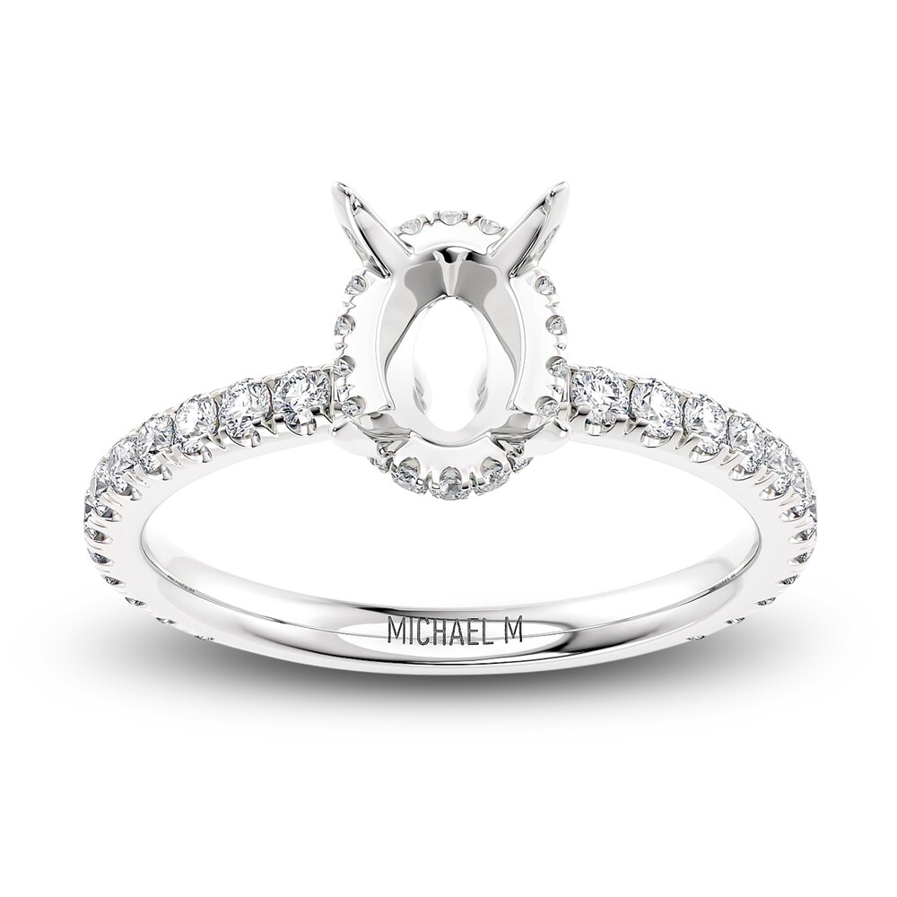 Michael M Diamond Engagement Ring Setting 1/3 ct tw Round 18K White Gold (Center diamond is sold separately) NZrIAYBn Michael M Diamond Engagement Ring Setting 1/3 ct tw Round 18K White Gold (Center diamond is sold separately) NZrIAYBn
