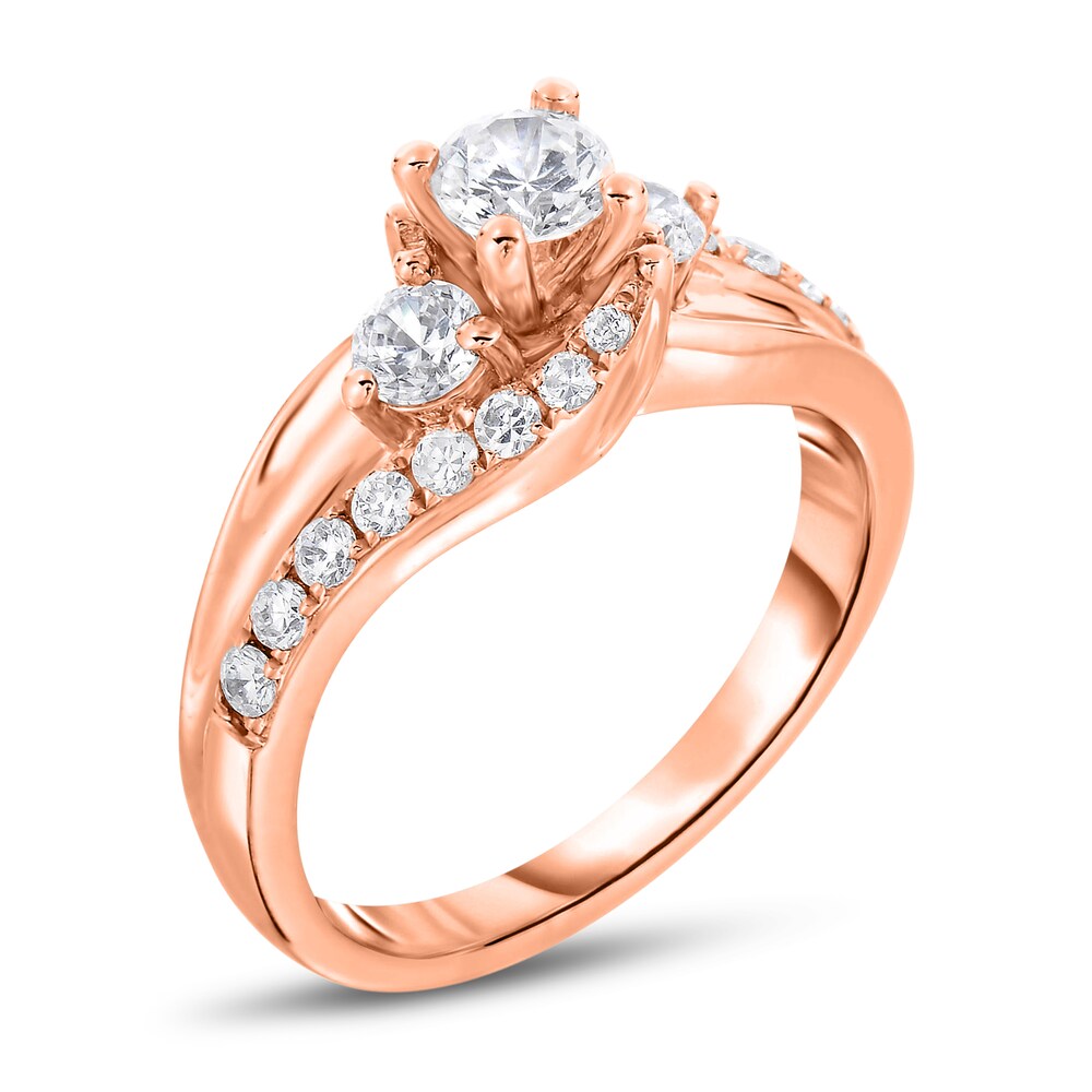 Diamond Ring 1 ct tw Round 14K Rose Gold Nk72Rpy4