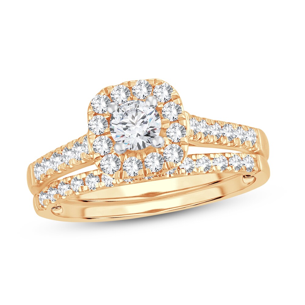 Diamond Bridal Set 1 ct tw Round 14K Yellow Gold NkswHkRv Diamond Bridal Set 1 ct tw Round 14K Yellow Gold NkswHkRv