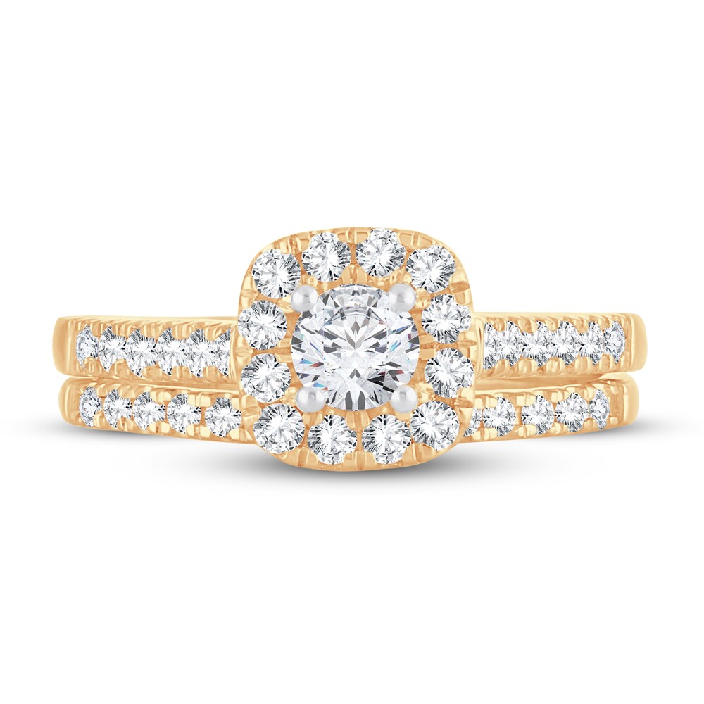 Diamond Bridal Set 1 ct tw Round 14K Yellow Gold NkswHkRv Diamond Bridal Set 1 ct tw Round 14K Yellow Gold NkswHkRv