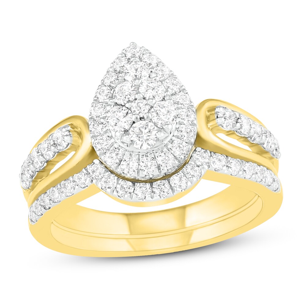 Diamond Bridal Set 1 ct tw Round 14K Yellow Gold Np9OoZ1s