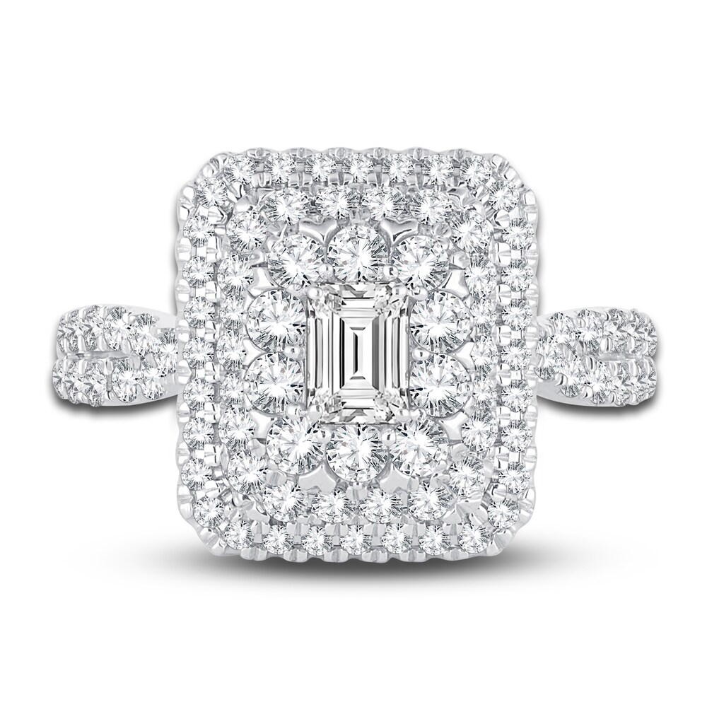 Diamond Triple Halo Engagement Ring 1-1/2 ct tw Round 14K White Gold OGNsycr5 Diamond Triple Halo Engagement Ring 1-1/2 ct tw Round 14K White Gold OGNsycr5