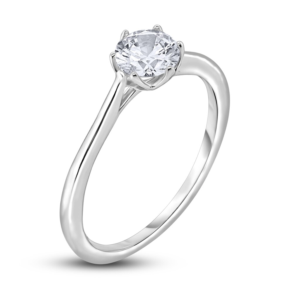 Diamond Cathedral Solitaire Engagement Ring 1/2 ct tw Round 14K White Gold (I2/I) OIkiOMLT Diamond Cathedral Solitaire Engagement Ring 1/2 ct tw Round 14K White Gold (I2/I) OIkiOMLT