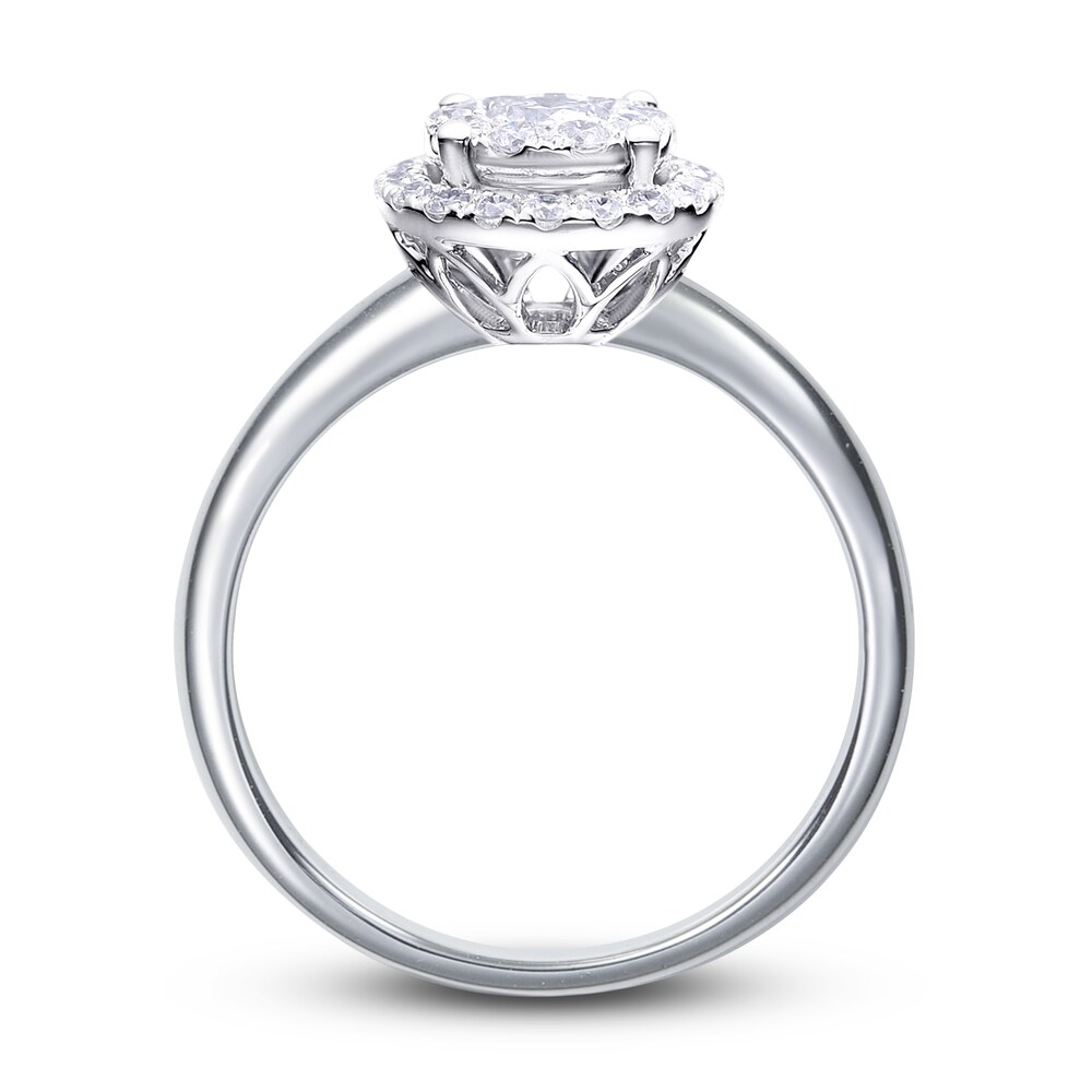 Diamond Engagement Ring 1/2 ct tw Round 14K White Gold OJGLOIYl Diamond Engagement Ring 1/2 ct tw Round 14K White Gold OJGLOIYl