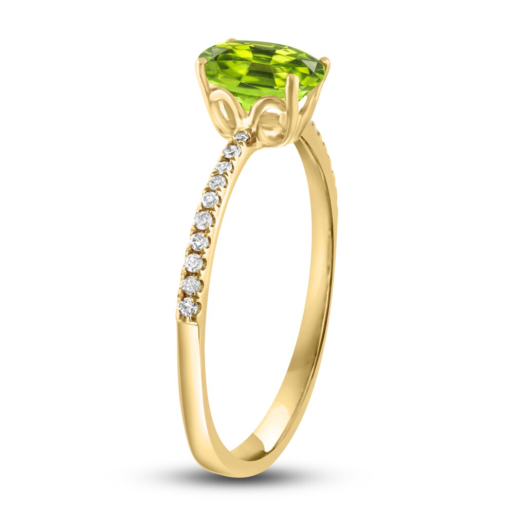 LALI Jewels Natural Peridot Engagement Ring 1/10 ct tw Round 14K Yellow Gold OKYdo6Ao LALI Jewels Natural Peridot Engagement Ring 1/10 ct tw Round 14K Yellow Gold OKYdo6Ao