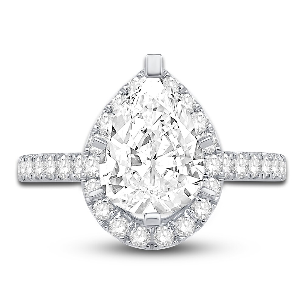 Engagement Ring 5/8 ct tw Pear/Round Platinum OmIOd0Ky Engagement Ring 5/8 ct tw Pear/Round Platinum OmIOd0Ky