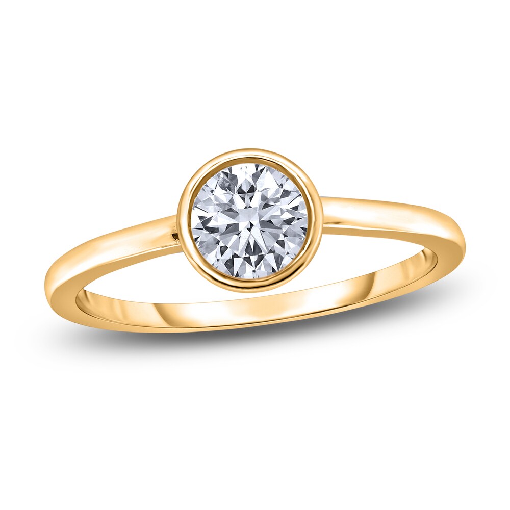 Diamond Solitaire Engagement Ring 1 ct tw Bezel-Set Round 14K Yellow Gold (I2/I) PQrfrA8F Diamond Solitaire Engagement Ring 1 ct tw Bezel-Set Round 14K Yellow Gold (I2/I) PQrfrA8F