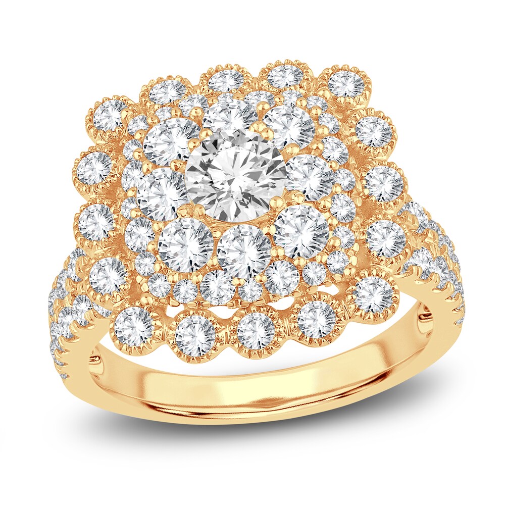Diamond Engagement Ring 2-1/2 ct tw Round 14K Yellow Gold PRreOBD0 Diamond Engagement Ring 2-1/2 ct tw Round 14K Yellow Gold PRreOBD0