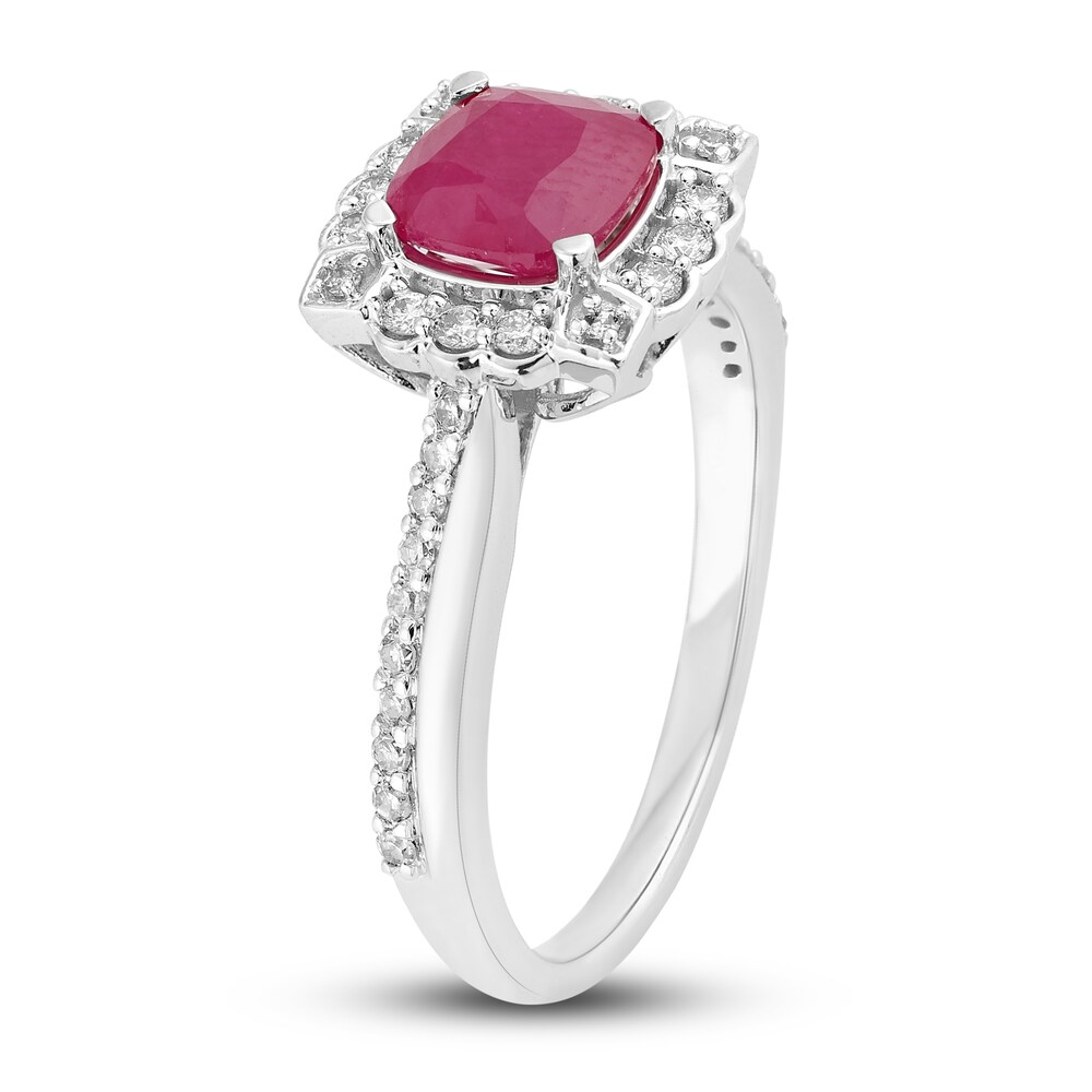 Natural Ruby Engagement Ring 1/4 ct tw Diamonds 14K White Gold PmJT4OuX Natural Ruby Engagement Ring 1/4 ct tw Diamonds 14K White Gold PmJT4OuX