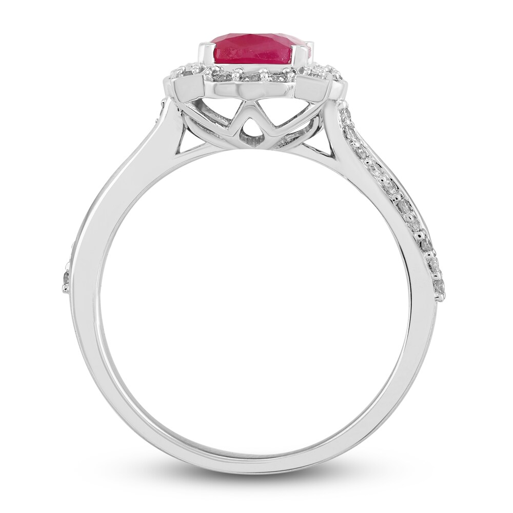 Natural Ruby Engagement Ring 1/4 ct tw Diamonds 14K White Gold PmJT4OuX Natural Ruby Engagement Ring 1/4 ct tw Diamonds 14K White Gold PmJT4OuX