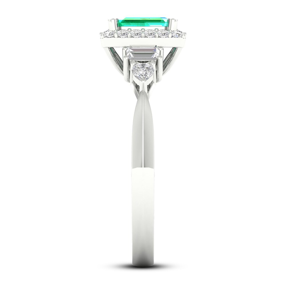 Natural Emerald Ring 1/3 ct tw Diamonds 14K White Gold Ps0PSSUT Natural Emerald Ring 1/3 ct tw Diamonds 14K White Gold Ps0PSSUT