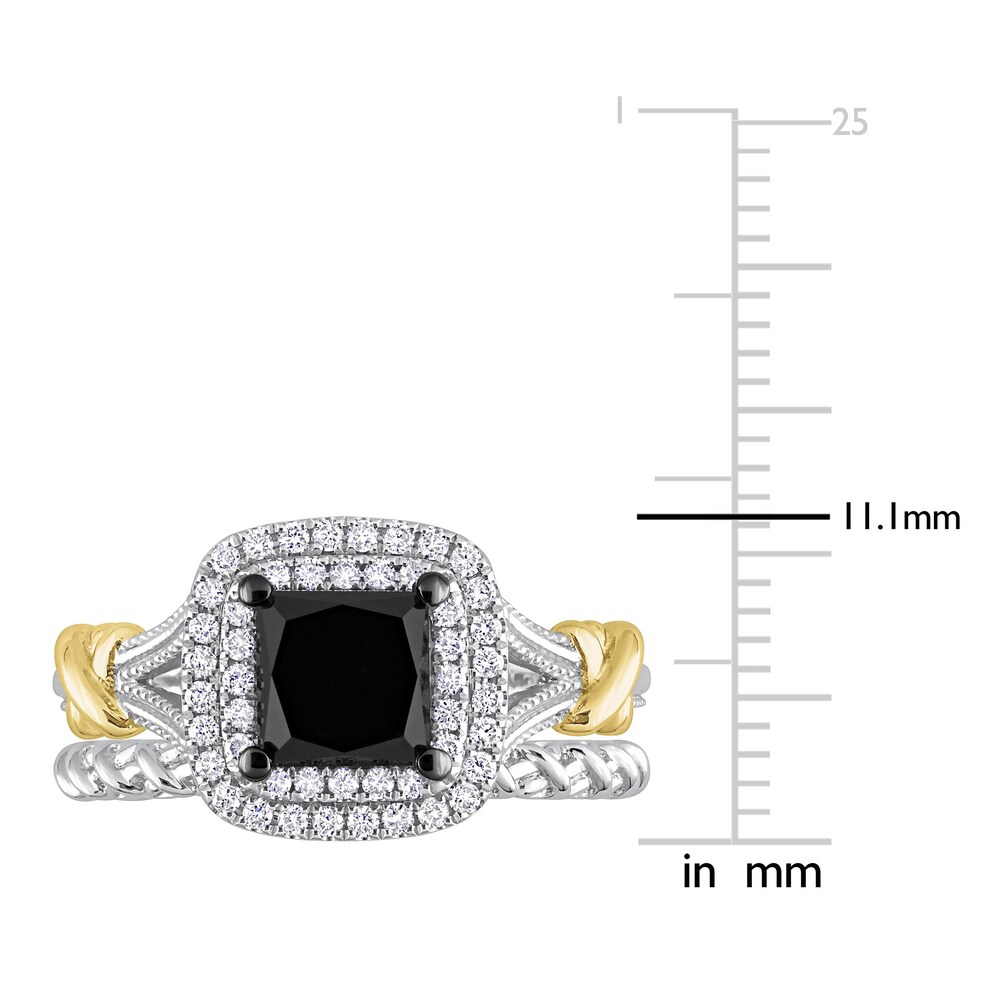 Black & White Diamond Bridal Set 2-1/4 ct tw Princess/Round 14K Two-Tone Gold PtiUUGpL Black & White Diamond Bridal Set 2-1/4 ct tw Princess/Round 14K Two-Tone Gold PtiUUGpL