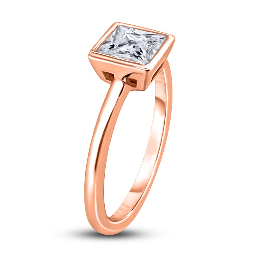 Diamond Solitaire Engagement Ring 1 ct tw Bezel-Set Princess 14K Rose Gold (I2/I) QExF3Dp9 Diamond Solitaire Engagement Ring 1 ct tw Bezel-Set Princess 14K Rose Gold (I2/I) QExF3Dp9