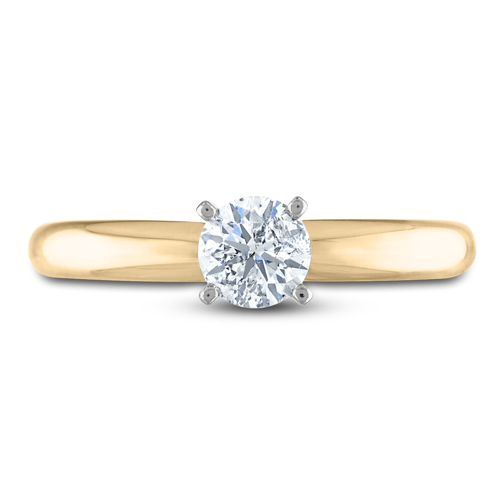Diamond Solitaire Ring 1/2 ct tw Round 14K Two-Tone (I2/I) QF2iWXXv Diamond Solitaire Ring 1/2 ct tw Round 14K Two-Tone (I2/I) QF2iWXXv