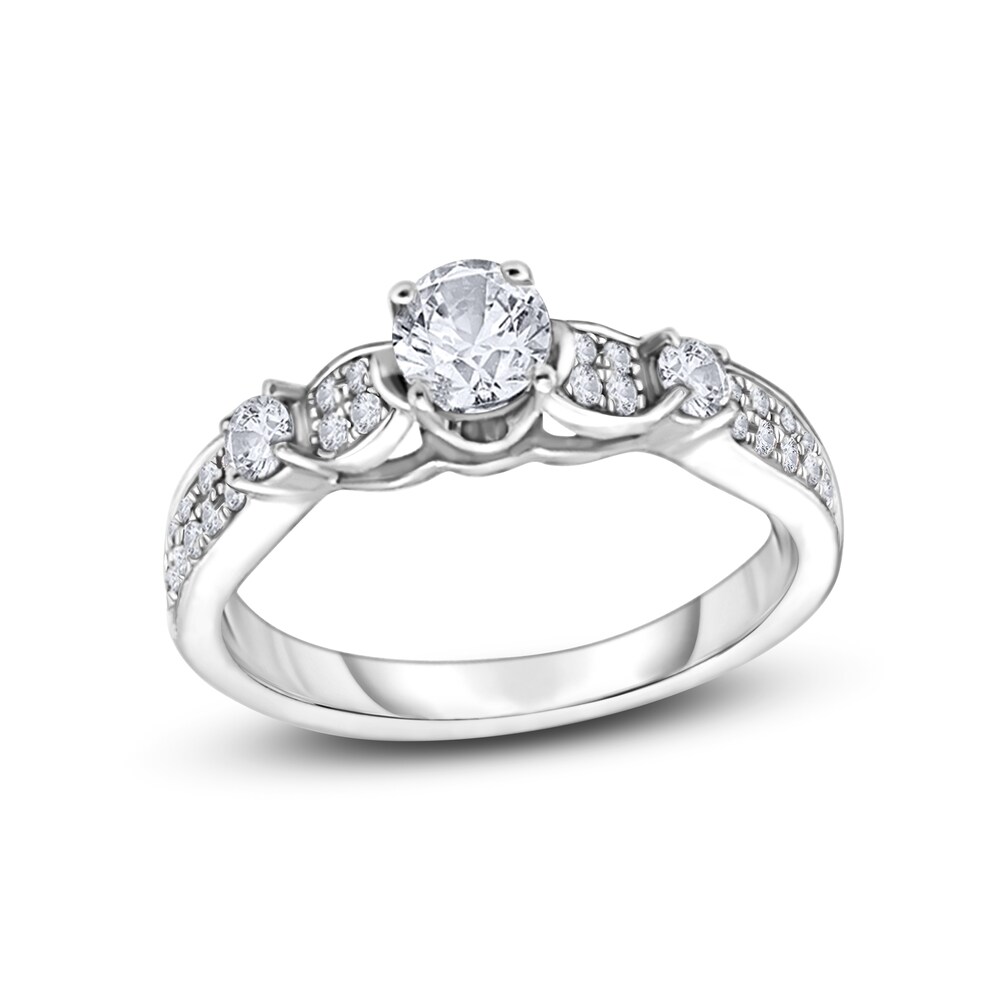 Diamond Engagement Ring 5/8 ct tw Round 14K White Gold QKVaFsV0 Diamond Engagement Ring 5/8 ct tw Round 14K White Gold QKVaFsV0