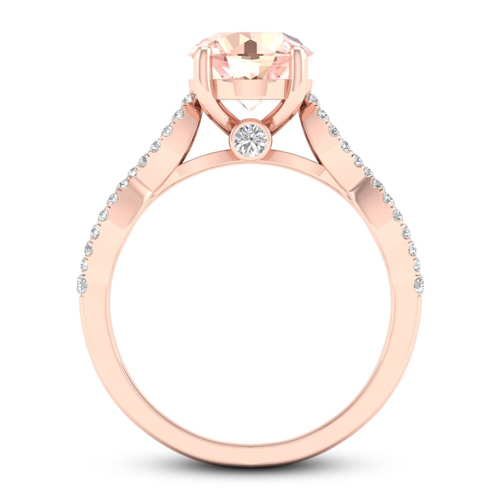 Morganite Engagement Ring 1/3 ct tw Diamonds 14K Rose Gold QxBThZri Morganite Engagement Ring 1/3 ct tw Diamonds 14K Rose Gold QxBThZri