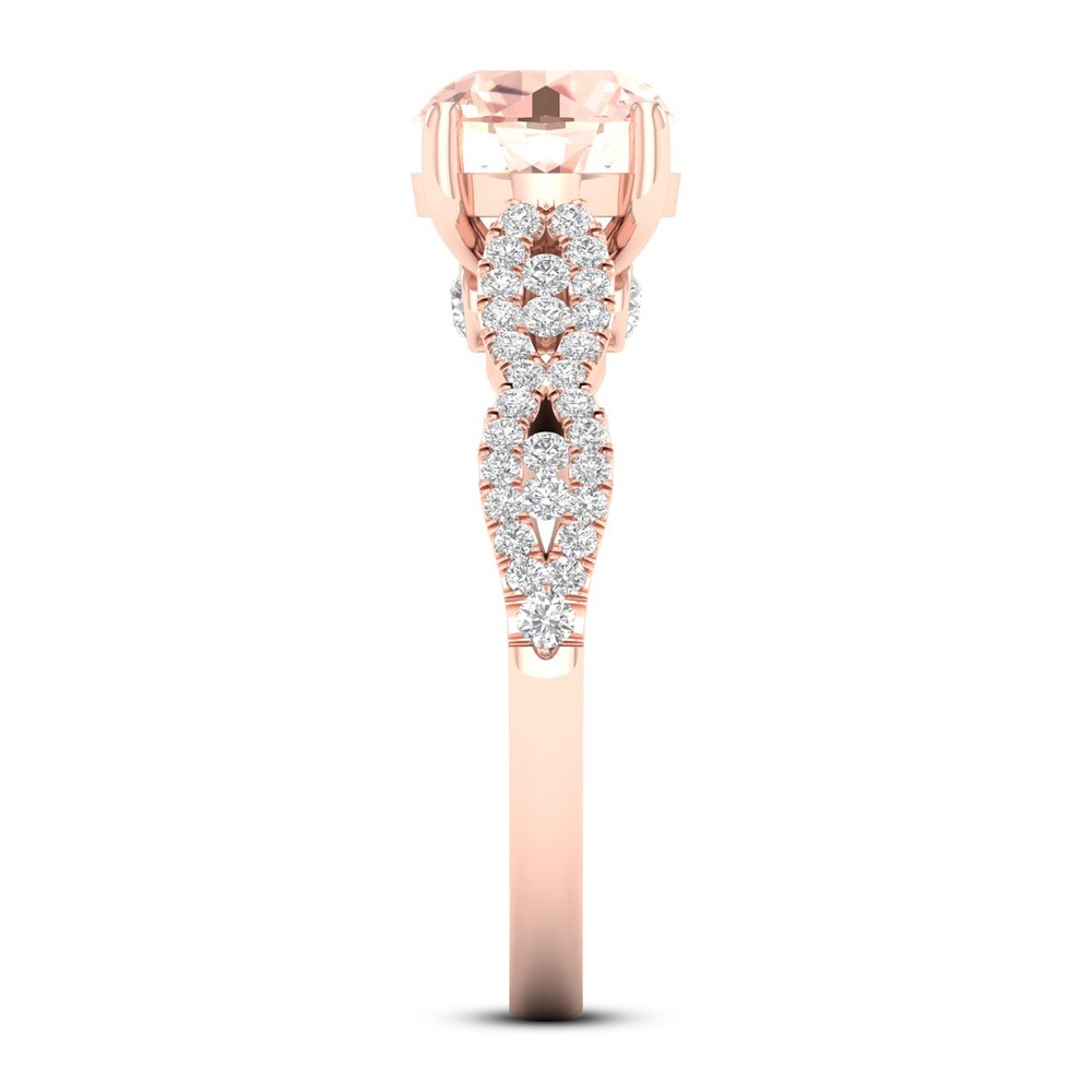 Morganite Engagement Ring 1/3 ct tw Diamonds 14K Rose Gold QxBThZri Morganite Engagement Ring 1/3 ct tw Diamonds 14K Rose Gold QxBThZri