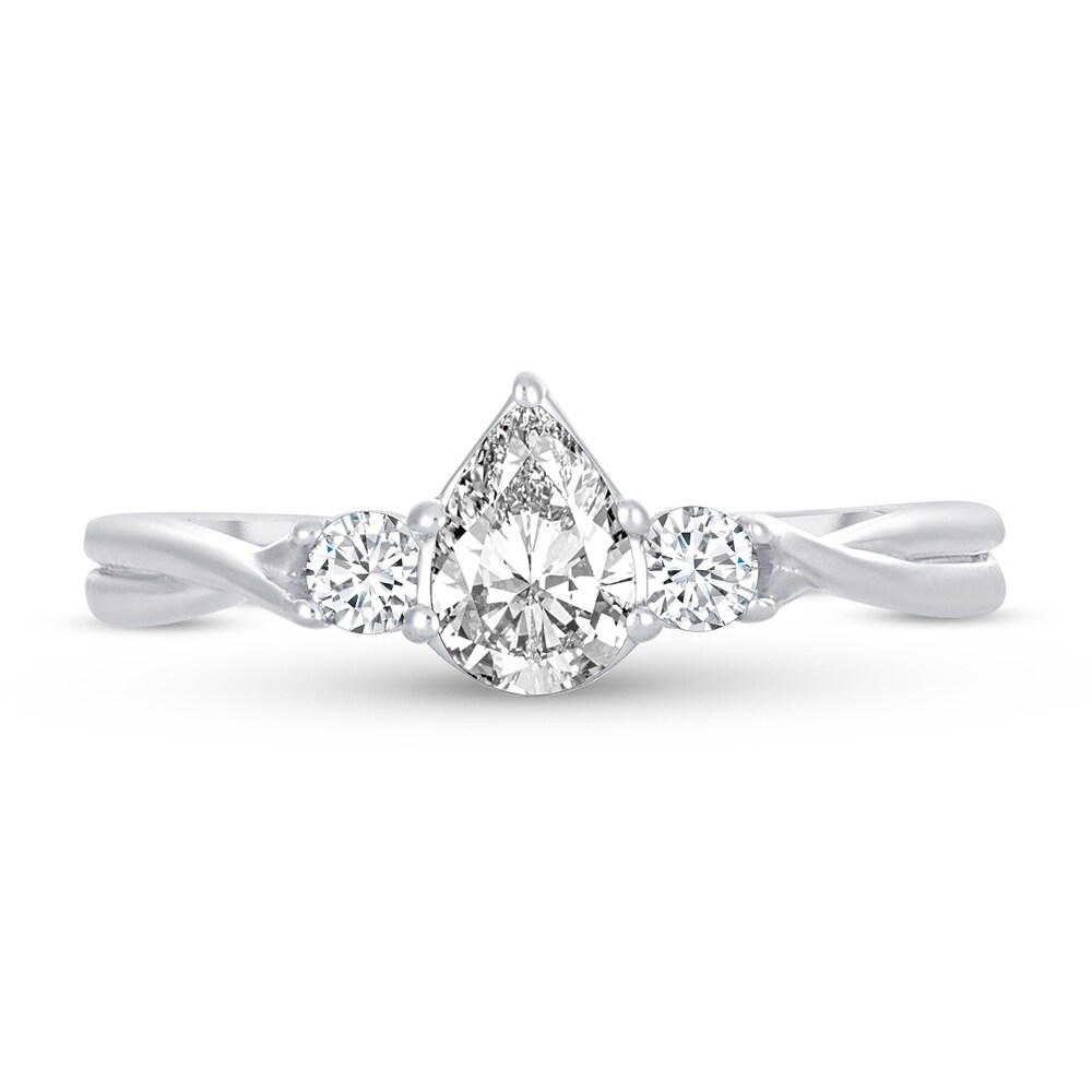 Diamond Ring 3/4 ct tw Pear-shaped 14K White Gold RBpqyki5 Diamond Ring 3/4 ct tw Pear-shaped 14K White Gold RBpqyki5