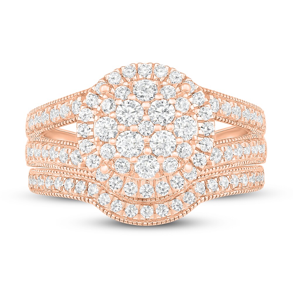 Diamond Bridal Set 7/8 ct tw Round 14K Rose Gold REQdbBba Diamond Bridal Set 7/8 ct tw Round 14K Rose Gold REQdbBba