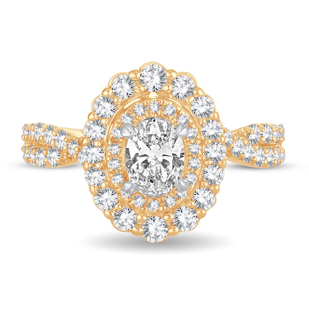Diamond Ring 1-1/3 ct tw Oval 14K Yellow Gold RcplIcnV Diamond Ring 1-1/3 ct tw Oval 14K Yellow Gold RcplIcnV