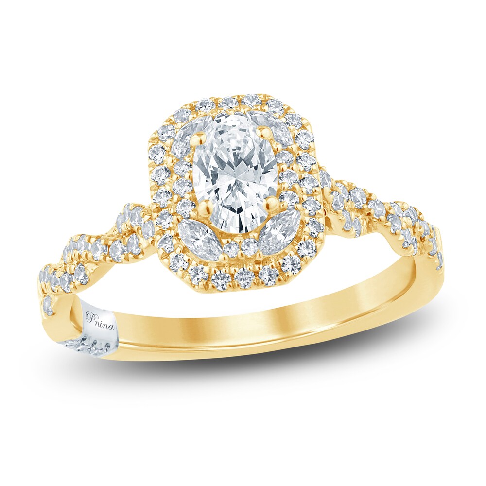 Pnina Tornai Diamond Engagement Ring 1 ct tw Oval/Marquise/ Round 14K Yellow Gold RnEGmNnJ Pnina Tornai Diamond Engagement Ring 1 ct tw Oval/Marquise/ Round 14K Yellow Gold RnEGmNnJ