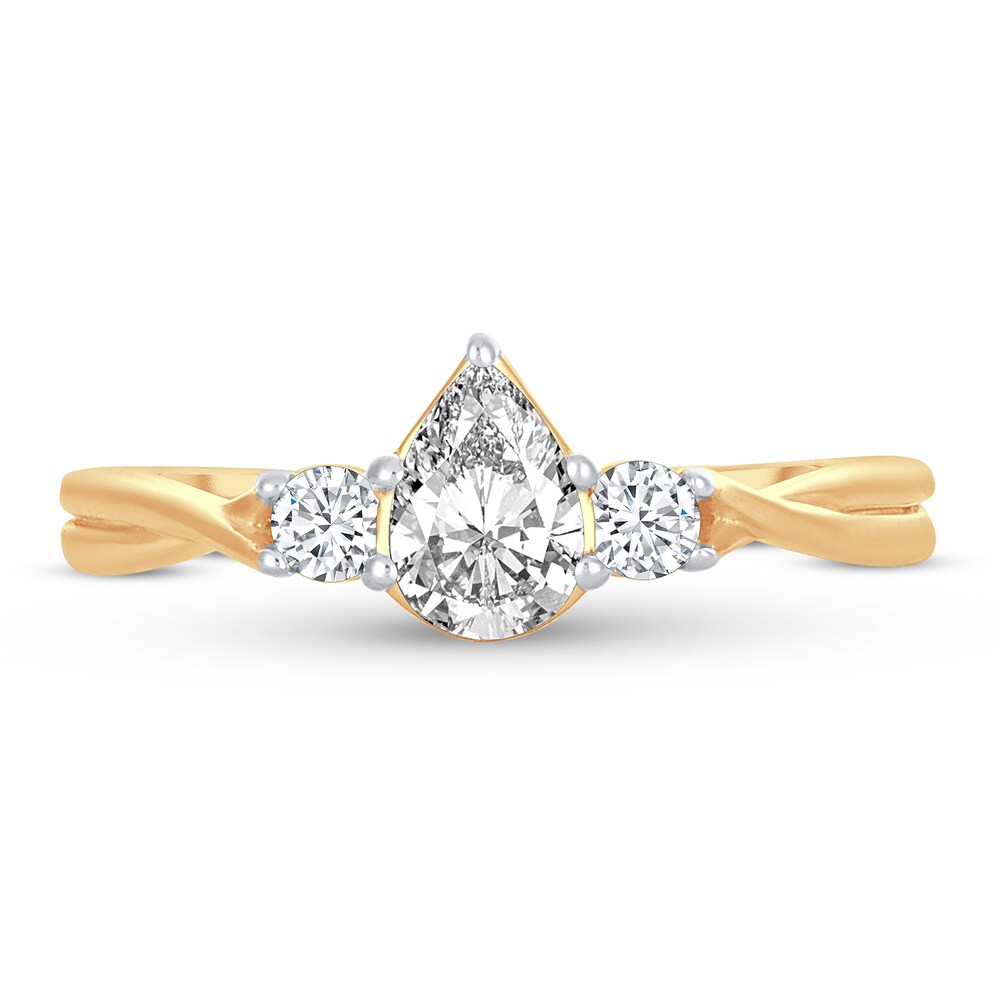 Diamond Ring 3/4 ct tw Pear-shaped 14K Yellow Gold RwX00Qkv Diamond Ring 3/4 ct tw Pear-shaped 14K Yellow Gold RwX00Qkv