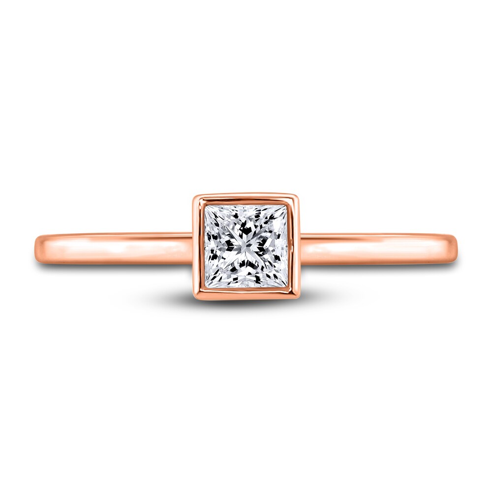 Diamond Solitaire Engagement Ring 1/2 ct tw Bezel-Set Princess 14K Rose Gold (I2/I) S9sGvfuc Diamond Solitaire Engagement Ring 1/2 ct tw Bezel-Set Princess 14K Rose Gold (I2/I) S9sGvfuc