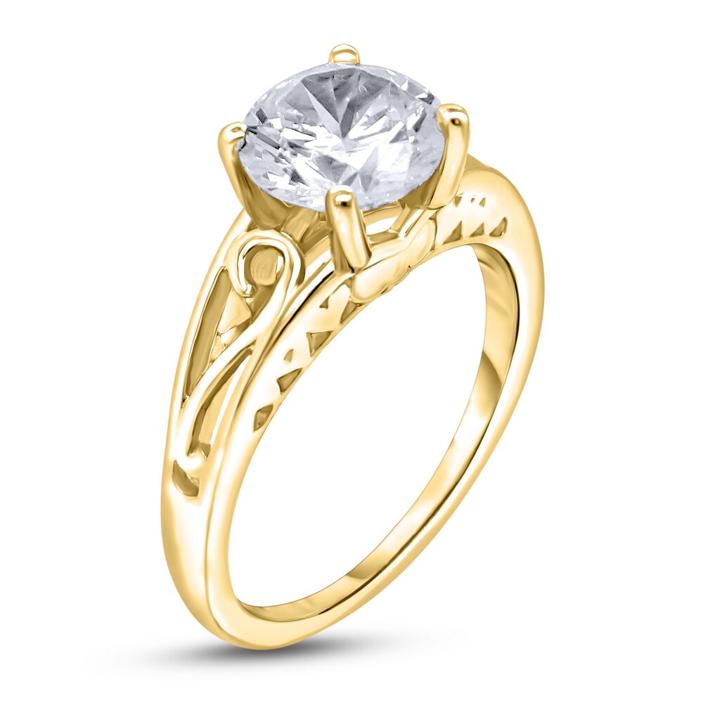 Diamond Solitaire Scroll Engagement Ring 2 ct tw Round 14K Yellow Gold (I2/I) SBGLfGEQ Diamond Solitaire Scroll Engagement Ring 2 ct tw Round 14K Yellow Gold (I2/I) SBGLfGEQ