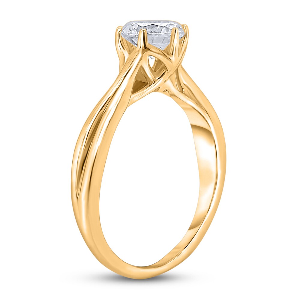 Diamond Solitaire Twist Engagement Ring 1/2 ct tw Round 14K Yellow Gold (I2/I) SIiqNOyJ Diamond Solitaire Twist Engagement Ring 1/2 ct tw Round 14K Yellow Gold (I2/I) SIiqNOyJ