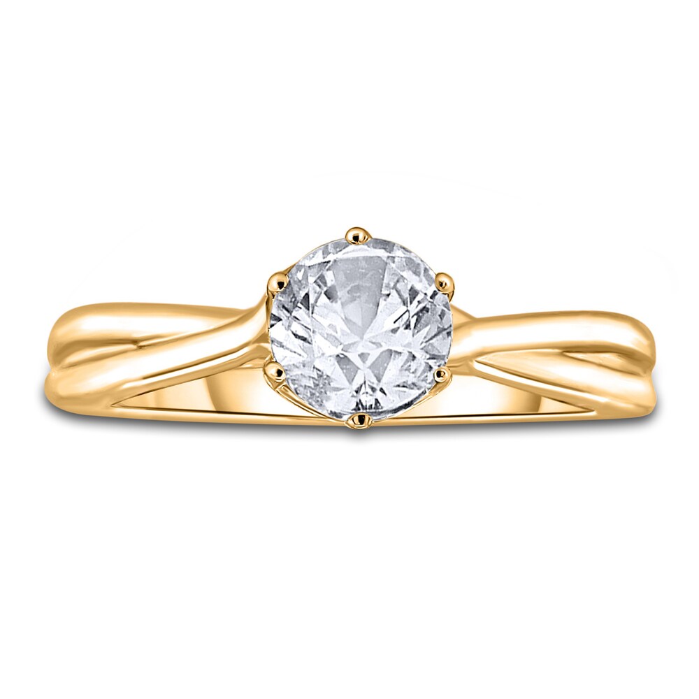 Diamond Solitaire Twist Engagement Ring 1/2 ct tw Round 14K Yellow Gold (I2/I) SIiqNOyJ Diamond Solitaire Twist Engagement Ring 1/2 ct tw Round 14K Yellow Gold (I2/I) SIiqNOyJ