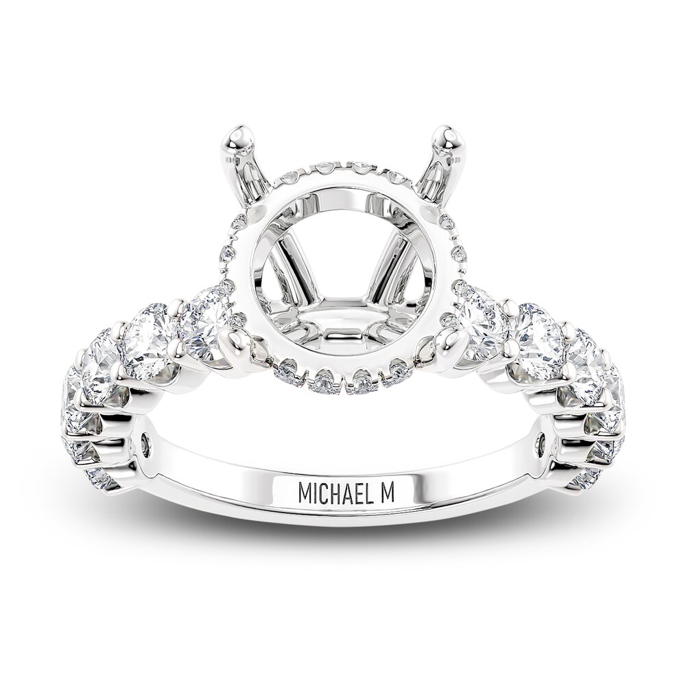 Michael M Diamond Engagement Ring Setting 1-1/6 ct tw Round 18K White Gold (Center diamond is sold separately) SIteed7q Michael M Diamond Engagement Ring Setting 1-1/6 ct tw Round 18K White Gold (Center diamond is sold separately) SIteed7q