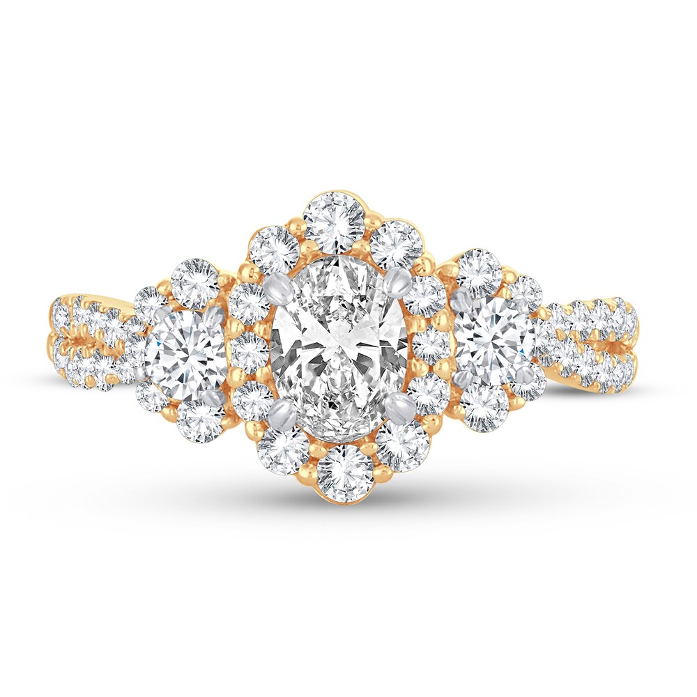 Diamond Ring 1-1/3 ct tw Oval 14K Yellow Gold Sen7q0OC Diamond Ring 1-1/3 ct tw Oval 14K Yellow Gold Sen7q0OC