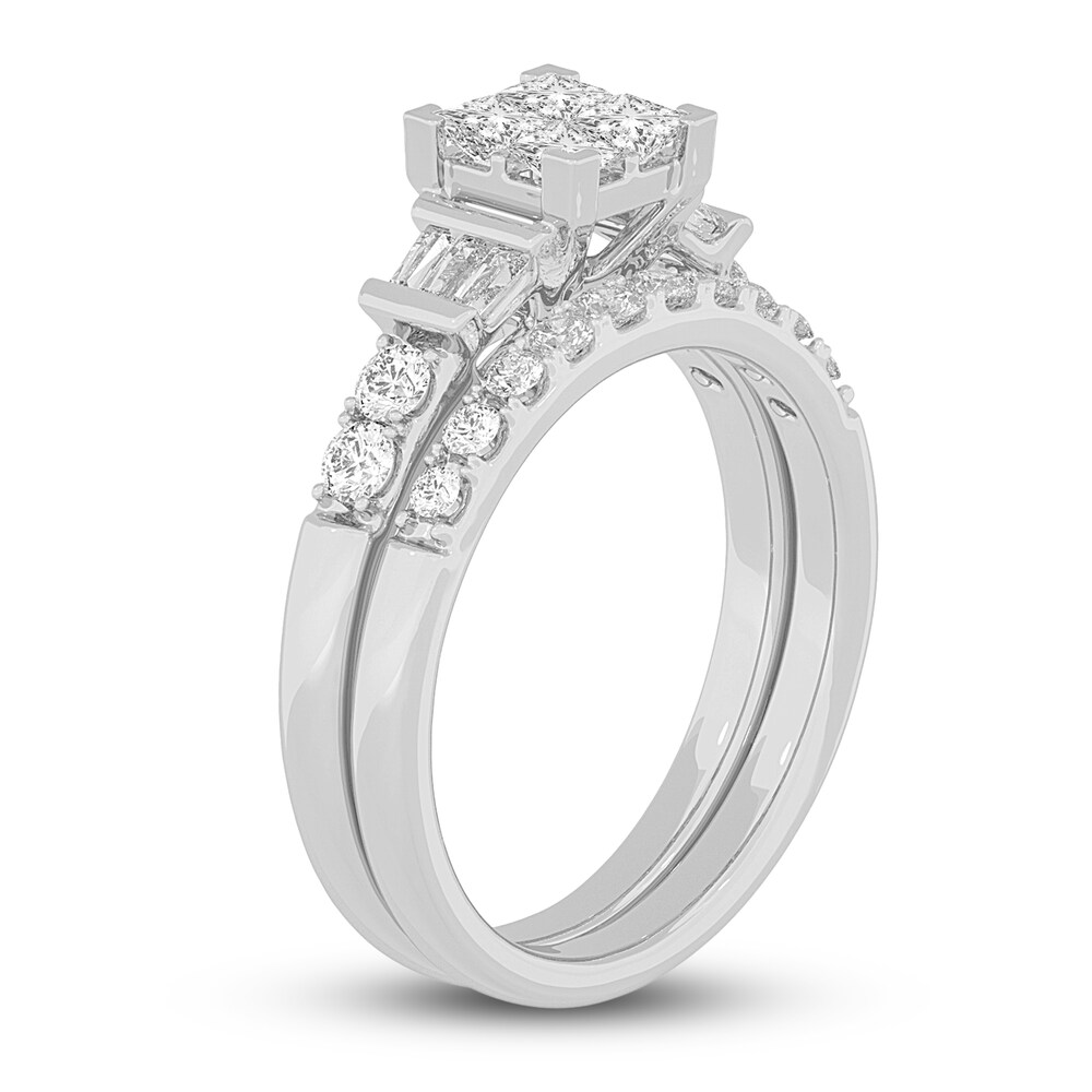 Diamond Bridal Set 1 ct tw Princess/Baguette/ Round 14K White Gold Sgjpvxb0 Diamond Bridal Set 1 ct tw Princess/Baguette/ Round 14K White Gold Sgjpvxb0