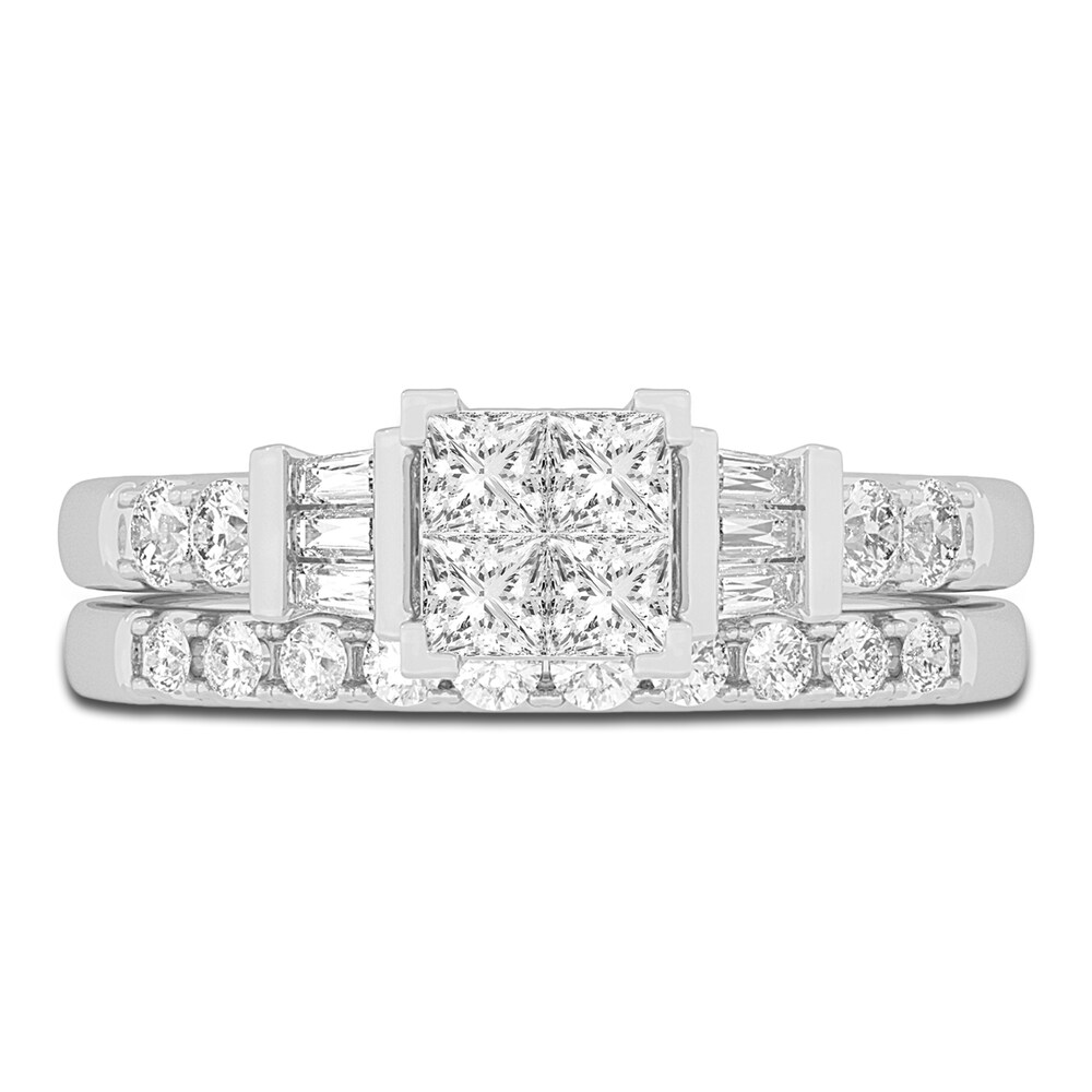 Diamond Bridal Set 1 ct tw Princess/Baguette/ Round 14K White Gold Sgjpvxb0 Diamond Bridal Set 1 ct tw Princess/Baguette/ Round 14K White Gold Sgjpvxb0