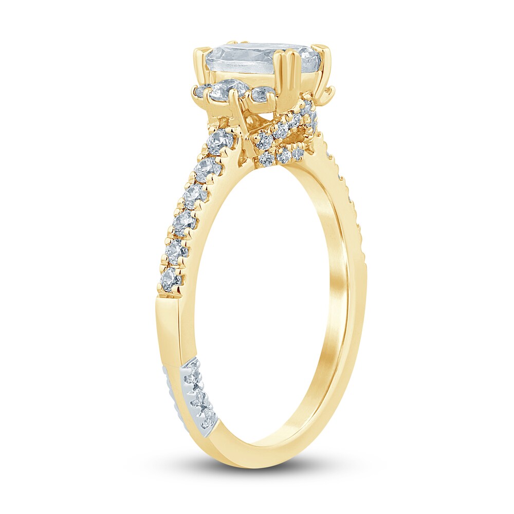 Pnina Tornai Diamond Engagement Ring 1-5/8 ct tw Oval/Round 14K Yellow Gold Skffk6Op