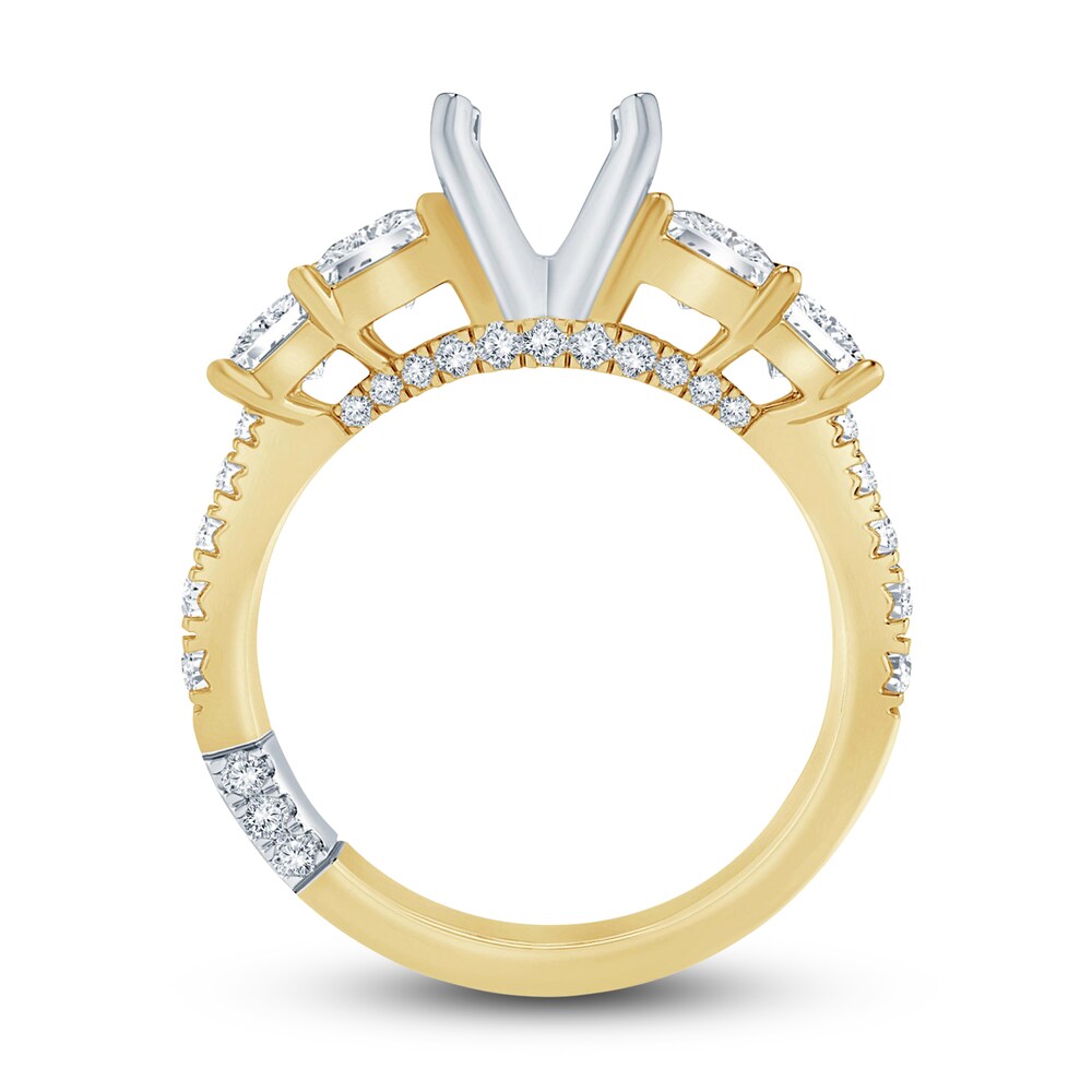 Pnina Tornai Lab-Created Diamond Engagement Ring Setting 1-3/8 ct tw Princess/Round 14K Yellow Gold SnqouHkj Pnina Tornai Lab-Created Diamond Engagement Ring Setting 1-3/8 ct tw Princess/Round 14K Yellow Gold SnqouHkj